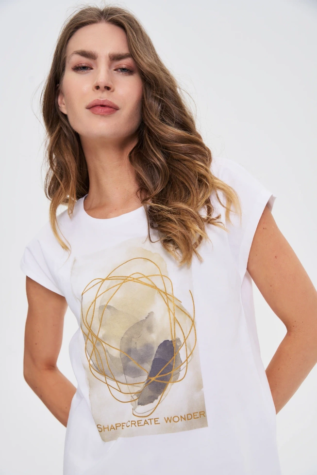 WOMEN'S T-SHIRT L-TS-4742 WHITE