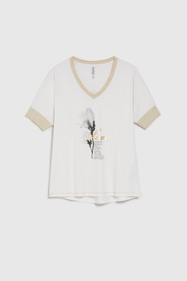 WOMEN'S TSHIRT L-TS-4609 OFF WHITE