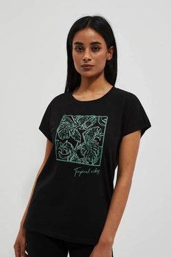 LADIES TSHIRT L-TS-4093 BLACK