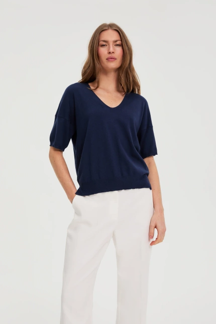 SWETER DAMSKI L-SW-4908 NAVY