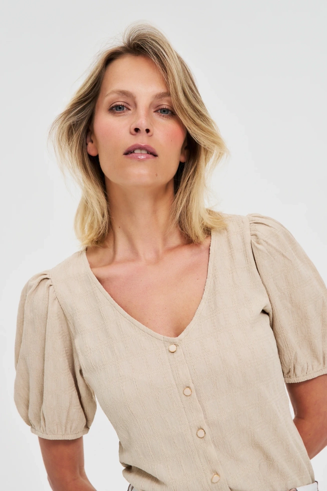 WOMEN'S TSHIRT L-TS-4670 L.BEIGE