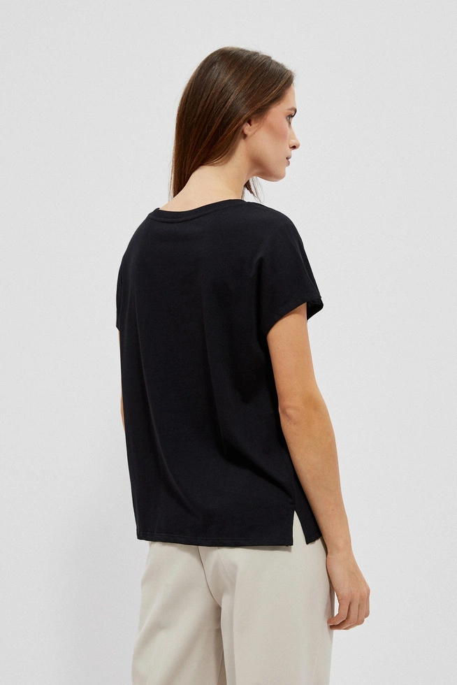 LADIES TSHIRT L-TS-4048 BLACK