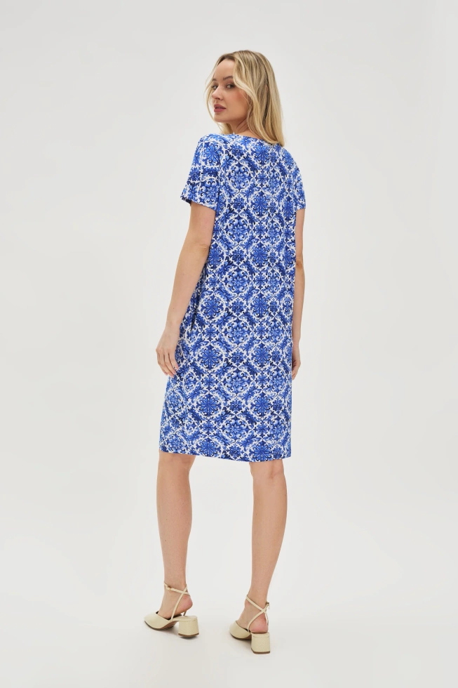 WOMEN'S DRESS L-SU-4644 D.BLUE-set