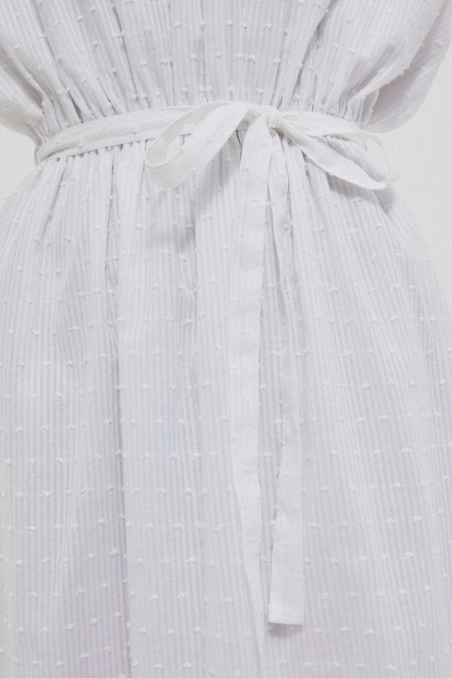 Sukienka z tkaniny plumeti L-SU-3761 WHITE