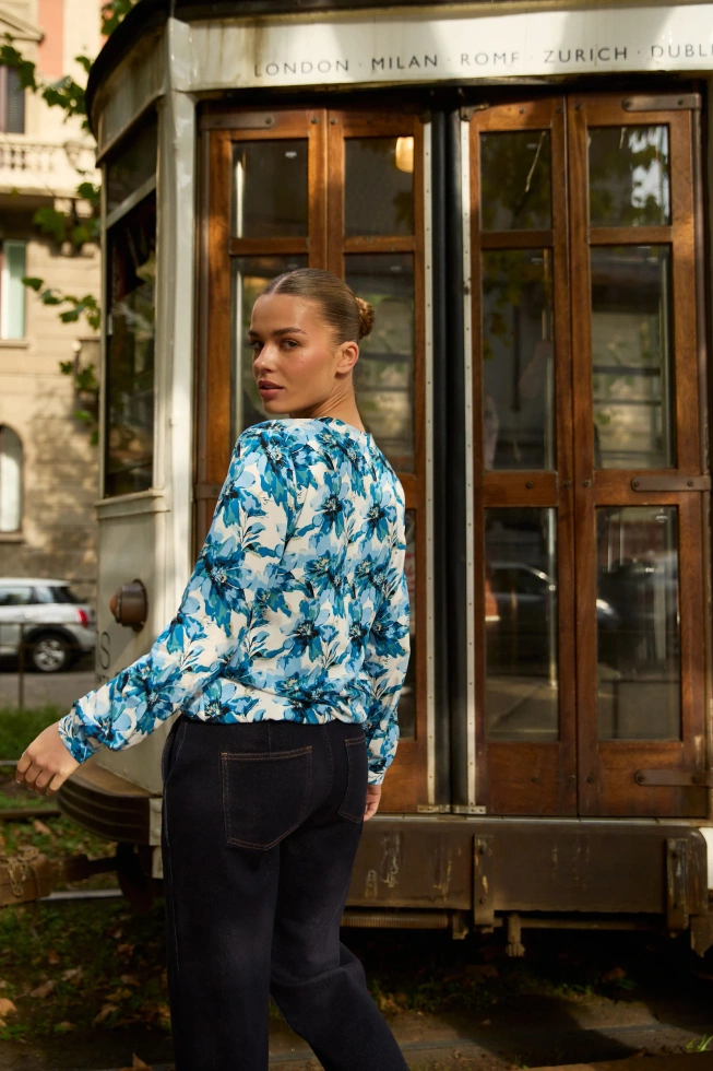 KOSZULA DAMSKA L-KO-4906 BLUE-pakiet