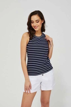 Gładki top w paski L-TS-3480 NAVY