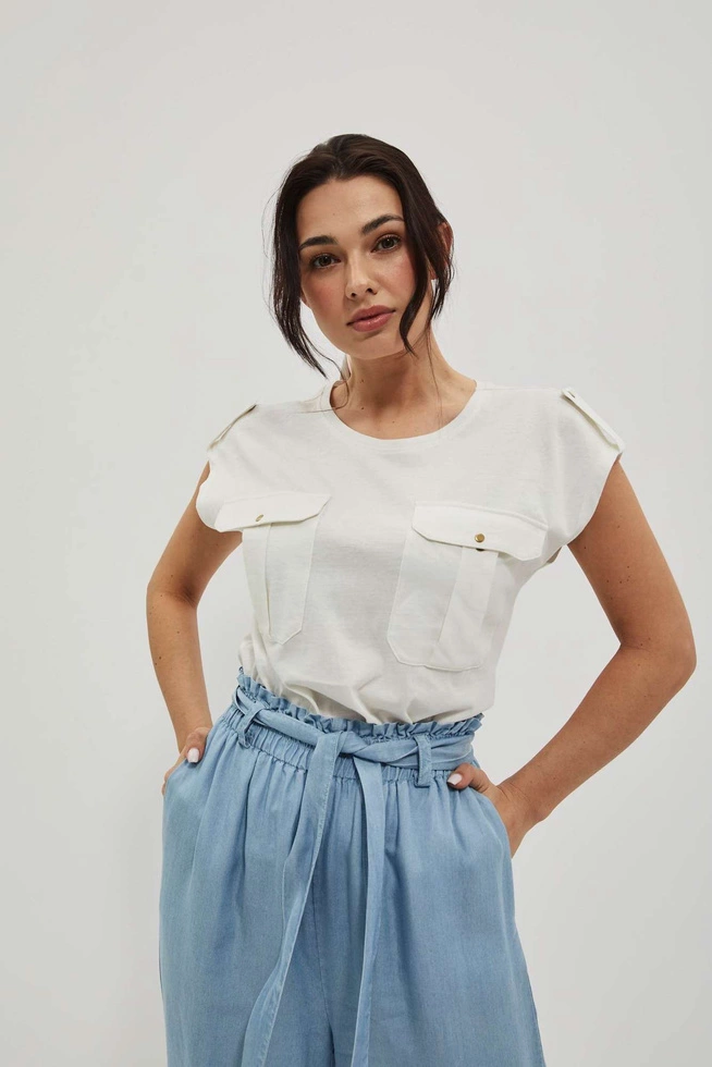 LADIES TSHIRT L-TS-4058 OFF WHITE