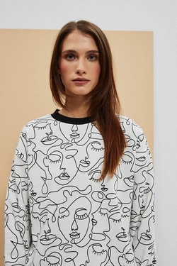 LADIES SWEATSHIRT L-BL-4012 OFF WHITE