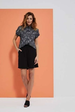 High waist viscose shorts