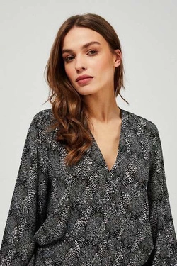 Koszula z głębokim dekoltem L-KO-3413 BLACK