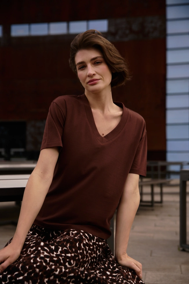 WOMEN'S TSHIRT Z-TS-4801 BROWN