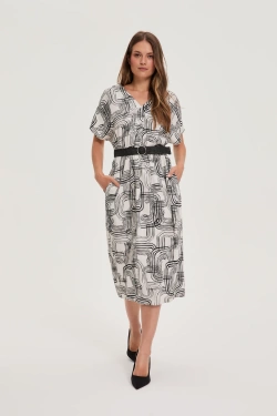 WOMEN'S DRESS L-SU-4653 OFF WHITE-set