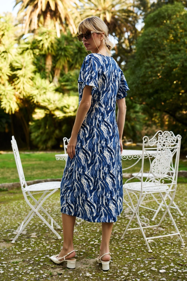 WOMEN'S DRESS L-SU-4631 D.BLUE-set