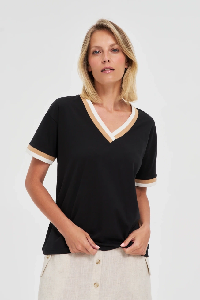 KOSZULKA DAMSKA L-TS-4747 BLACK
