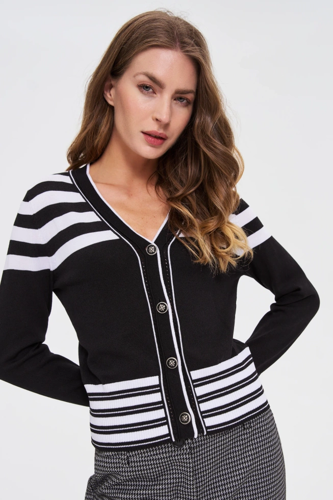 SWETER DAMSKI Z-SW-4842 WHITE_BLACK