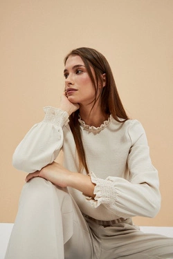 LADIES SHIRT L-KO-4007 L.BEIGE