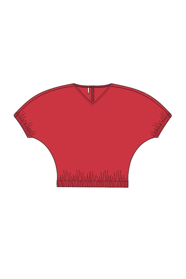 KOSZULKA DAMSKA L-TS-4961 RED-pakiet