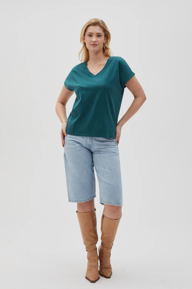 WOMEN'S TSHIRT L-TS-4623 D.GREEN