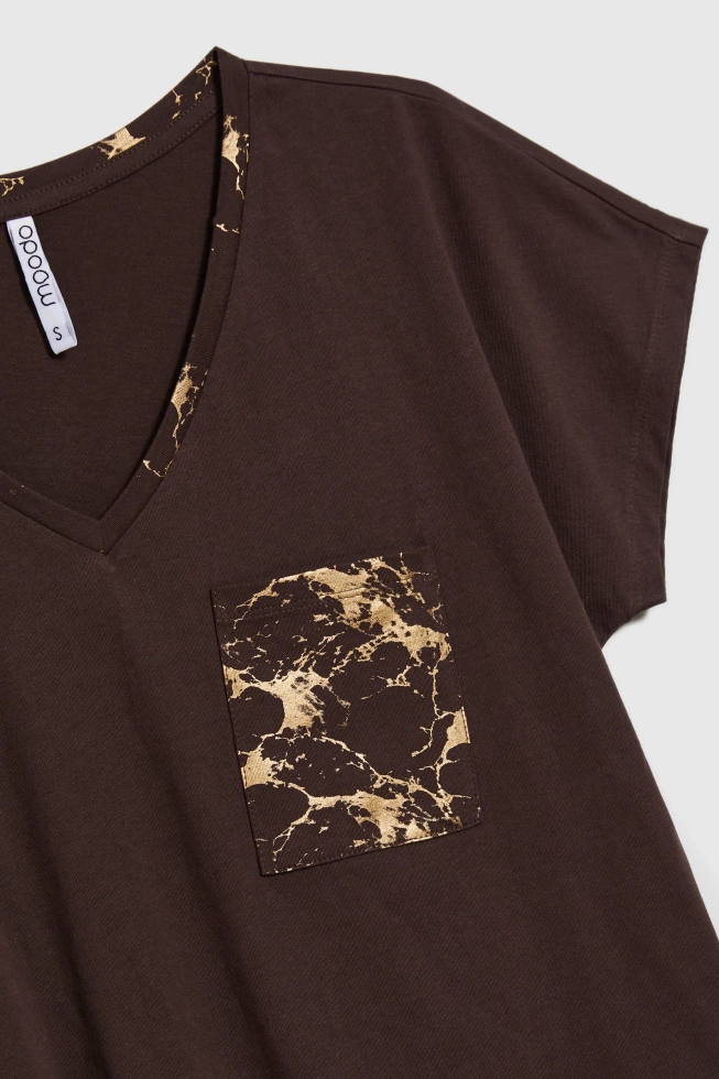 WOMEN'S TSHIRT L-TS-4720 BROWN