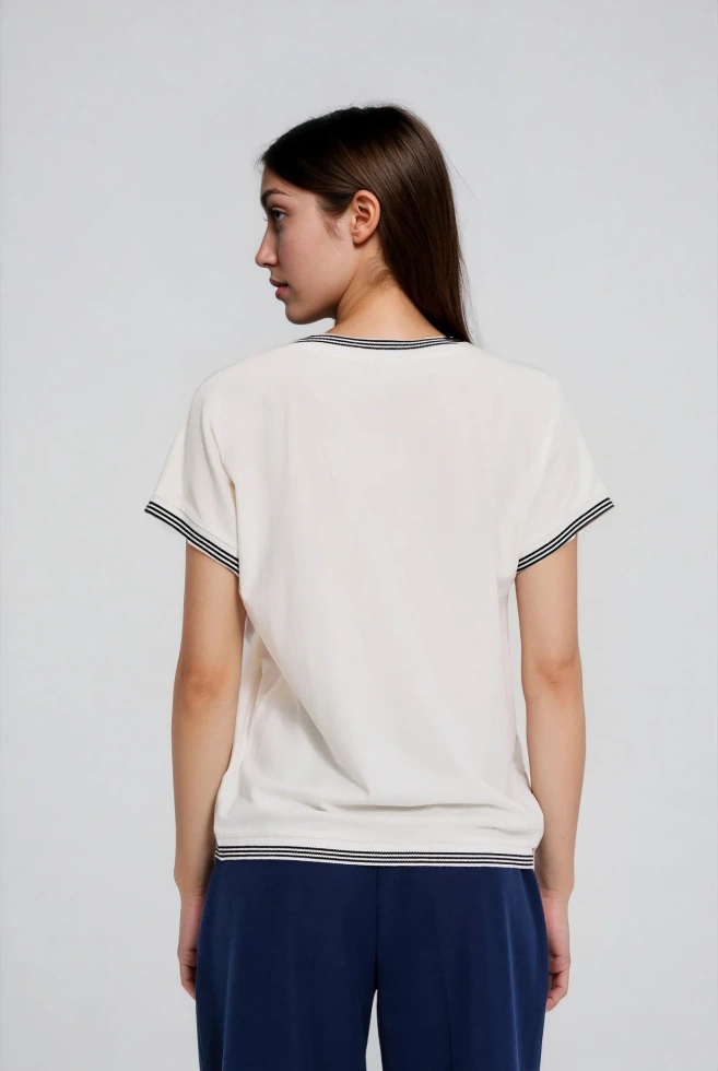 WOMEN'S TSHIRT L-TS-4908 OFF WHITE