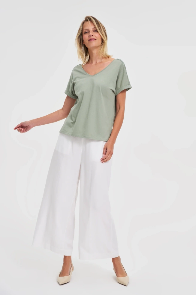 WOMEN'S TSHIRT L-TS-4703 OLIVE-set
