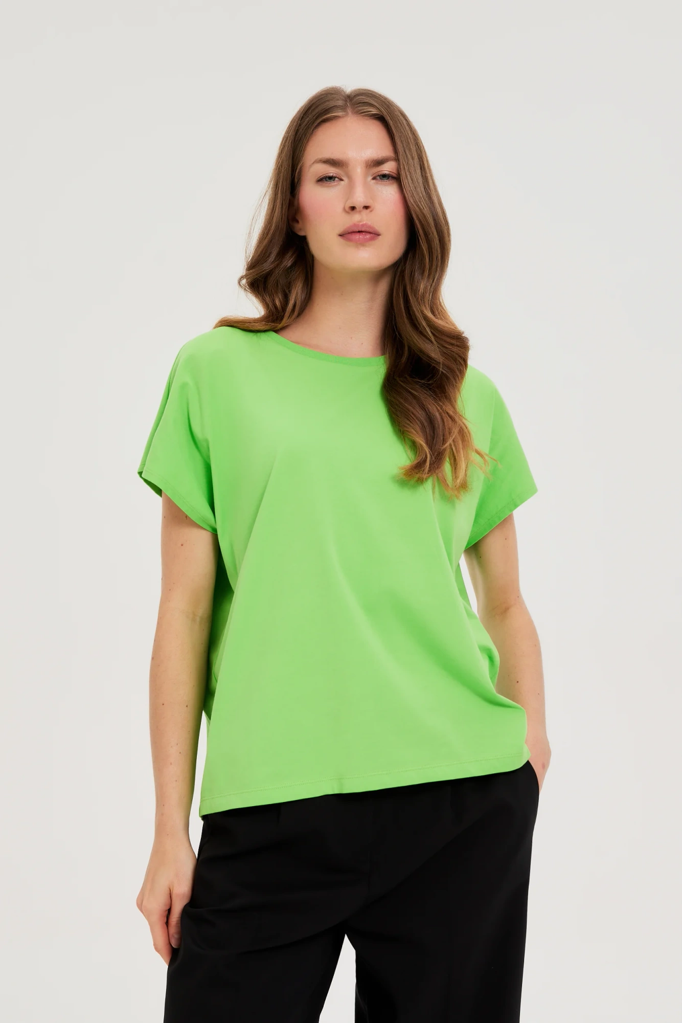Tシャツ・カットソー DONDUP Woman T-Shirt Green S746JF0271DFZ4 633 T-shirt damski, oversize, zielony, Relevance - smyk.com