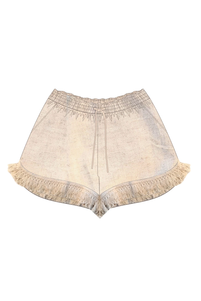 WOMEN'S SHORTS L-SH-4916 L.BEIGE