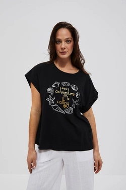 LADIES TSHIRT L-TS-4088 BLACK