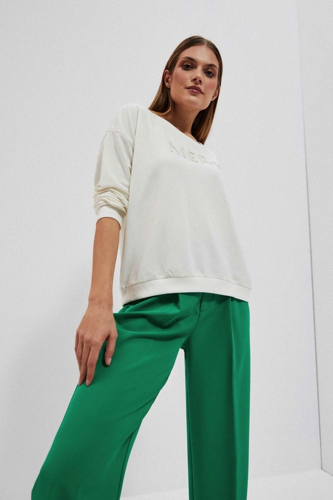 LADIES SWEATSHIRT L-BL-4007 OFF WHITE