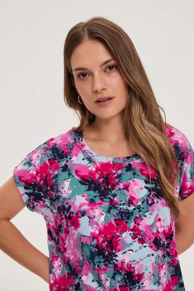 KOSZULKA DAMSKA L-TS-4695 FUCHSIA