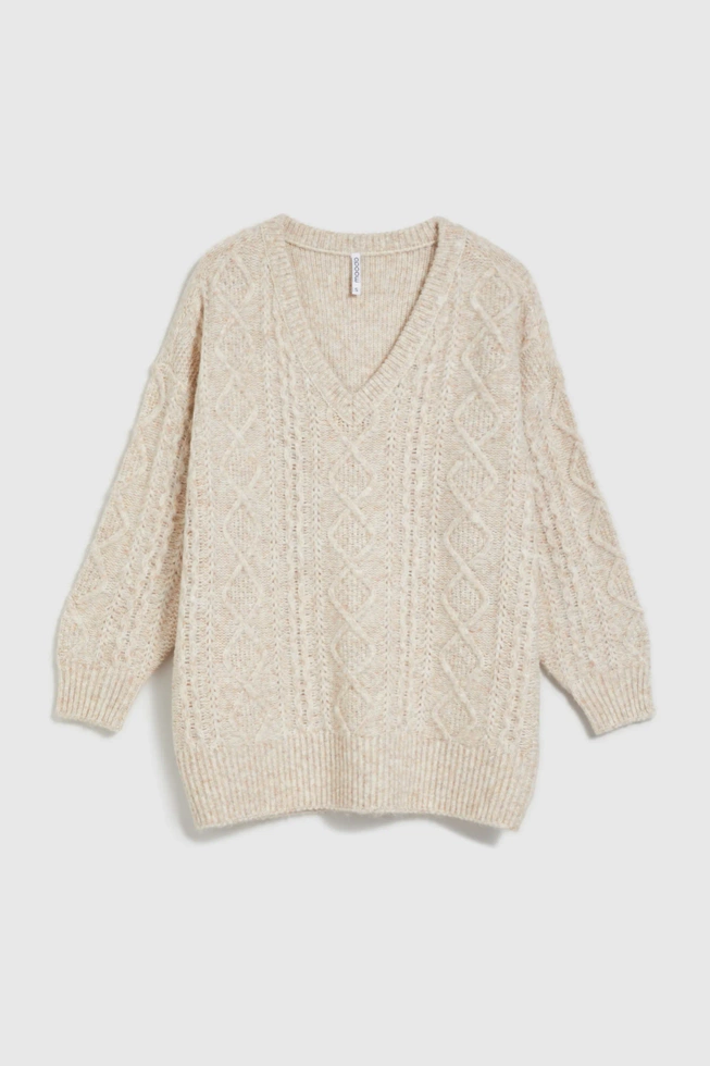 WOMEN'S SWEATER Z-SW-4536 L.BEIGE MEL-set