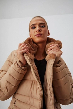 Quilted jacket with a teddy bear