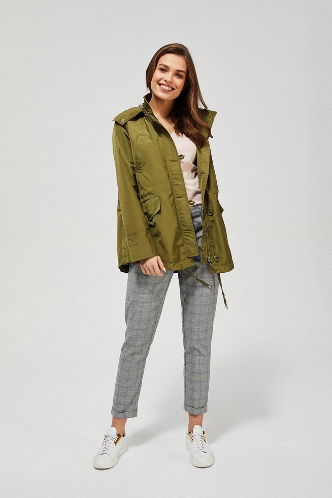 Kurtka wiatrówka z kapturem L-KU-3402 OLIVE