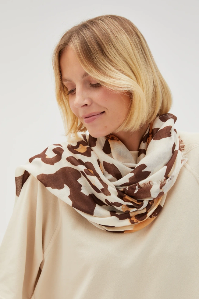 WOMEN'S SCARF L-SZ-4604 D.BROWN-set