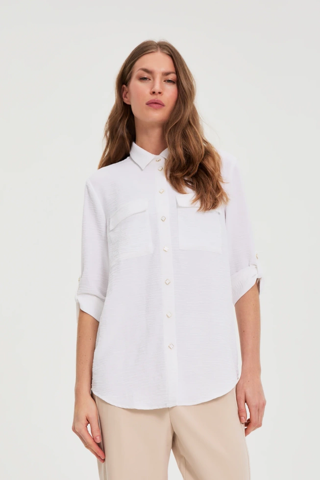 WOMEN'S SHIRT L-KO-4909 WHITE