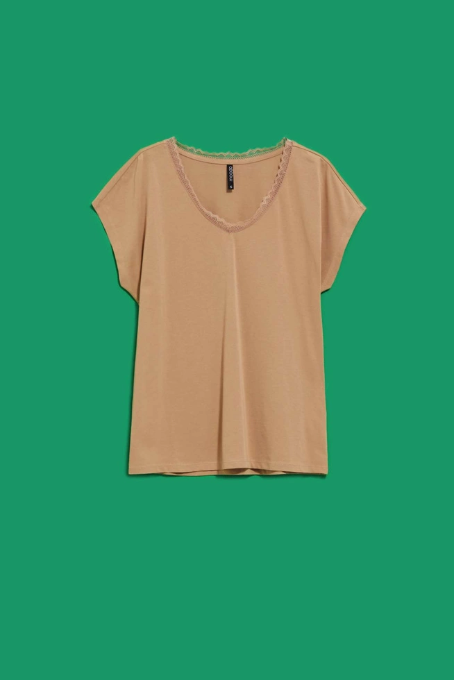 LADIES TSHIRT L-TS-4032 D.BEIGE