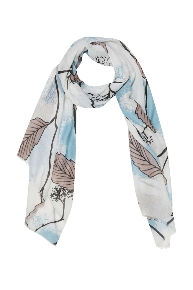 Szal z nadrukiem L-SZ-3724 L.BLUE