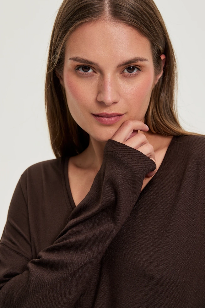 WOMEN'S SWEATER Z-SW-4837 BROWN