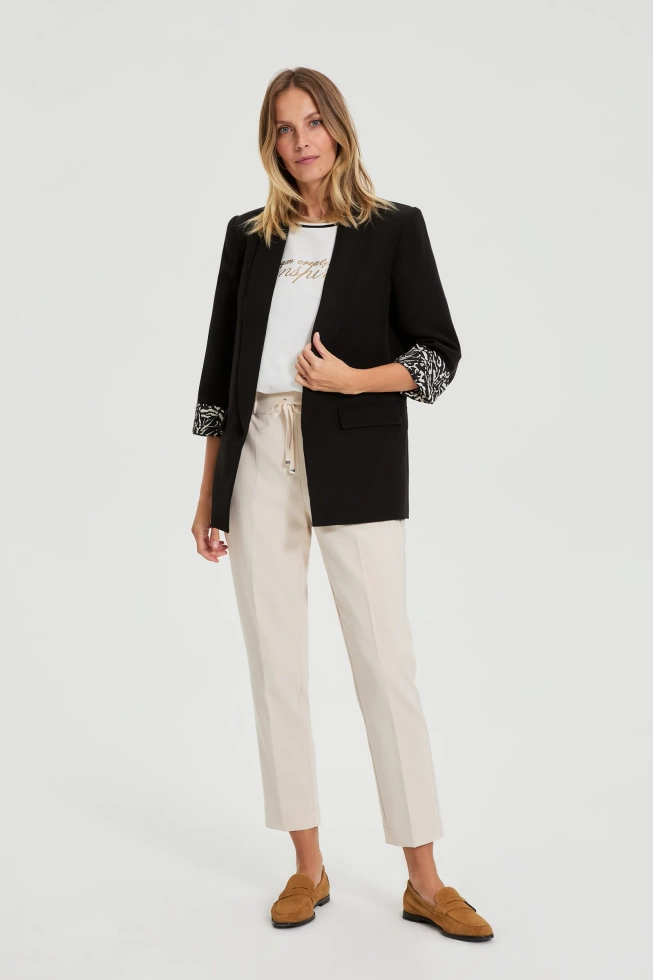 WOMEN'S BLAZER L-MR-4920 BLACK