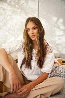 LADIES SHIRT L-KO-4038 WHITE