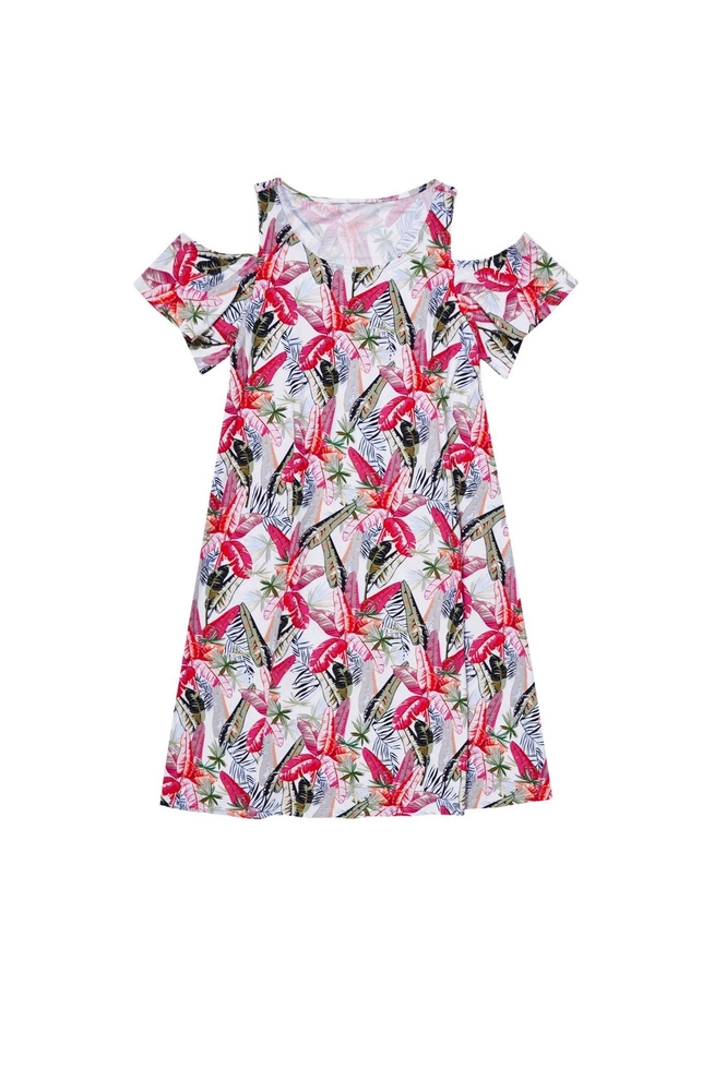 Cold arms dress with print