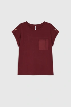 WOMEN'S TSHIRT L-TS-4991 BURGUNDY-set