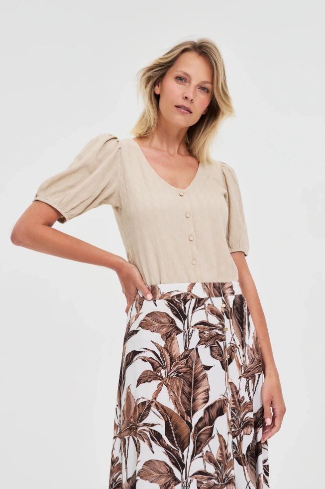 WOMEN'S TSHIRT L-TS-4670 L.BEIGE-set