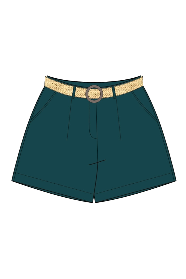 WOMEN'S SHORTS L-SH-4917 D.GREEN