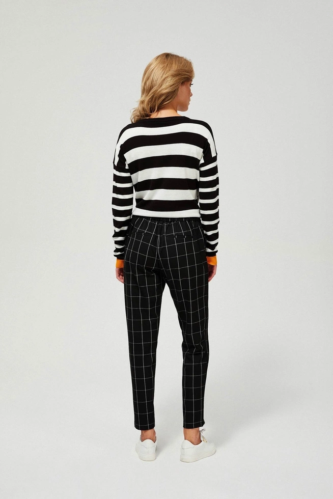 Checked cigarette trousers