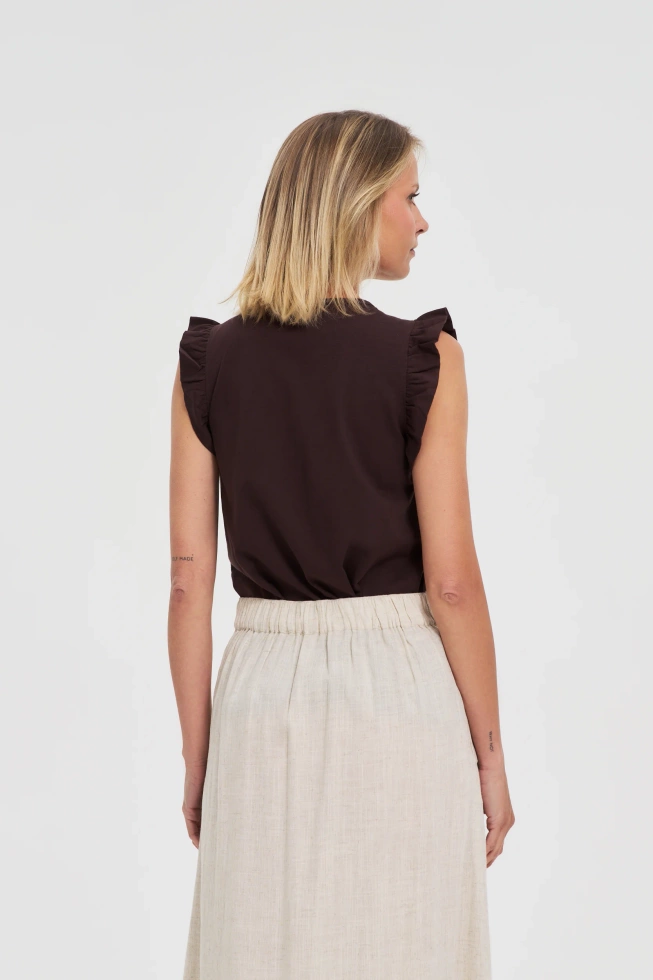 WOMEN'S TOP L-TS-4682 D.BROWN