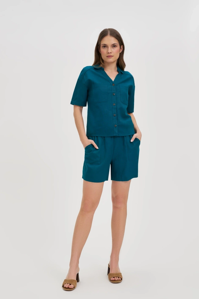 SZORTY DAMSKIE L-SH-4614 D.GREEN