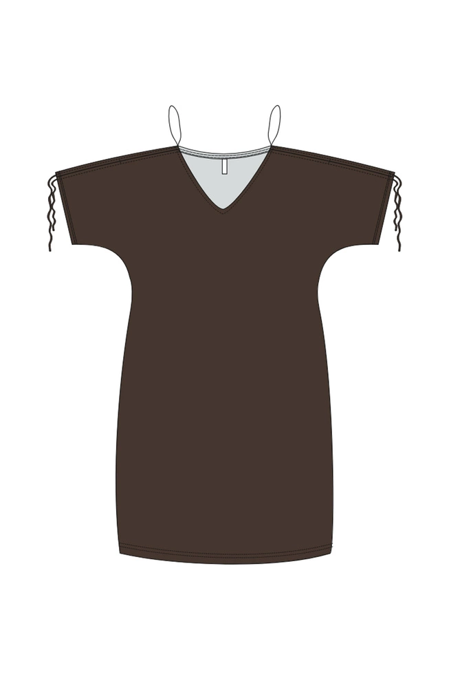 WOMEN'S DRESS L-SU-4958 D.BROWN-set