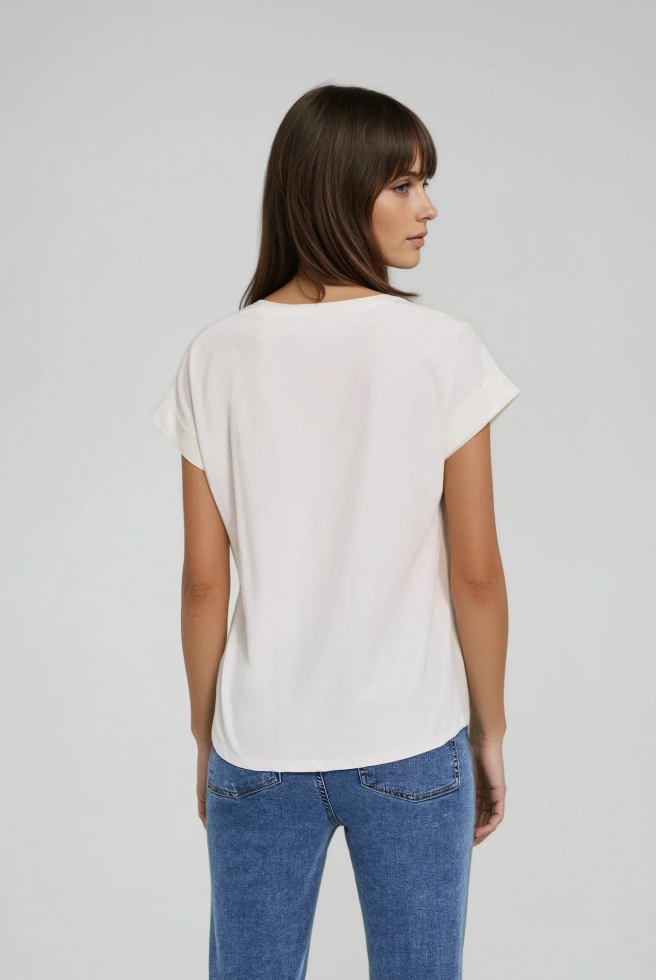 WOMEN'S TSHIRT L-TS-4917 D.CREAM