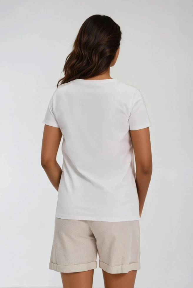 WOMEN'S TSHIRT L-TS-4728 OFF WHITE